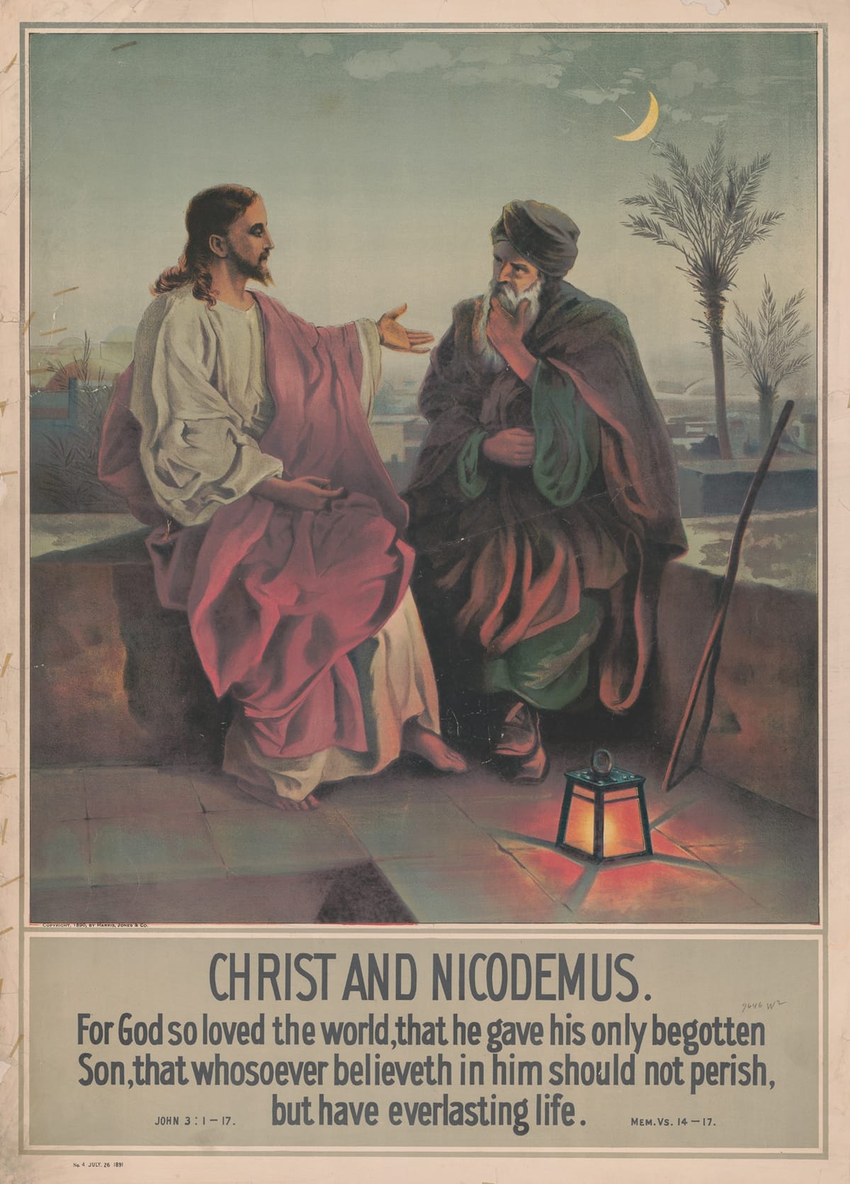 Christ and Nicodemus (1890) by Harris, Jones & Co - Public Domain Catholic Painting