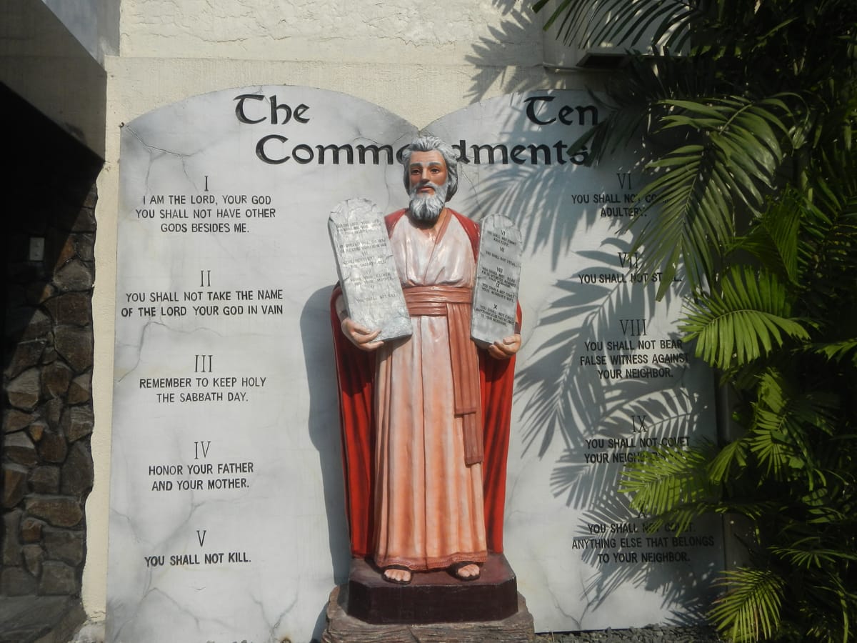 Statues of Moses and the Ten Commandments in the Philippines (2011) - Public Domain Catholic Stock Photo