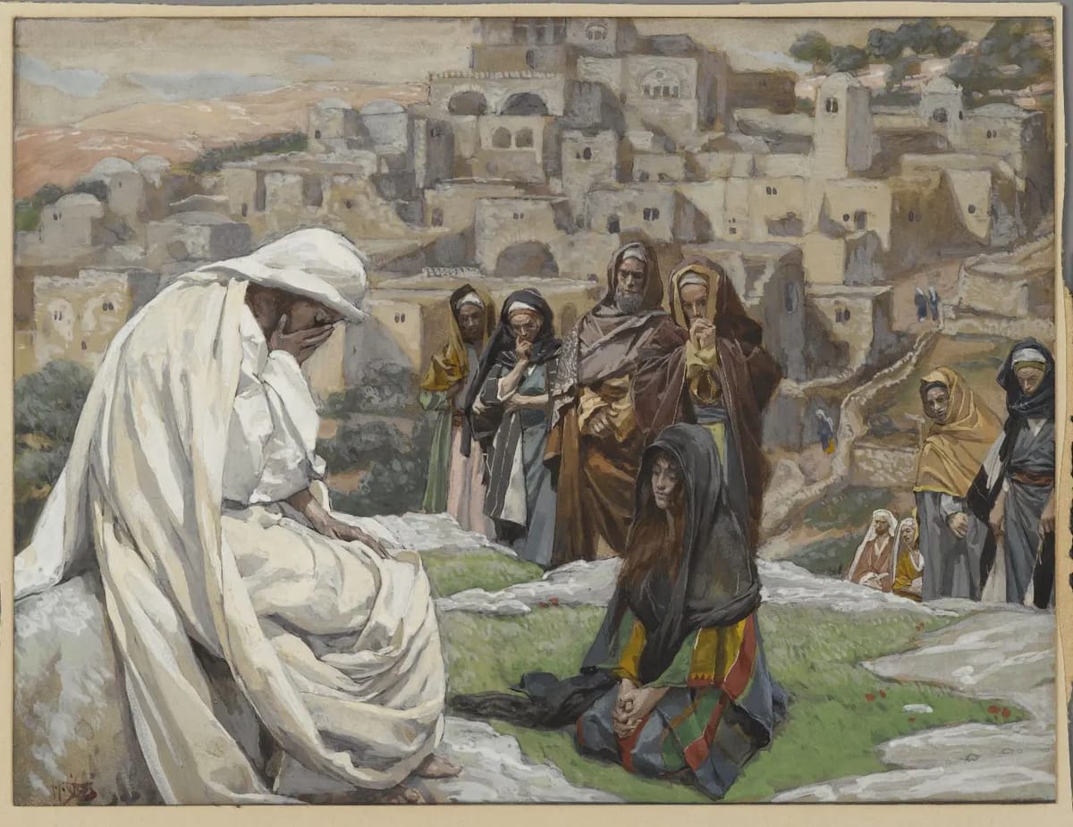 Jesus Wept (Jésus pleura) (1886–1896) by James Tissot, France - Public Domain Catholic Painting