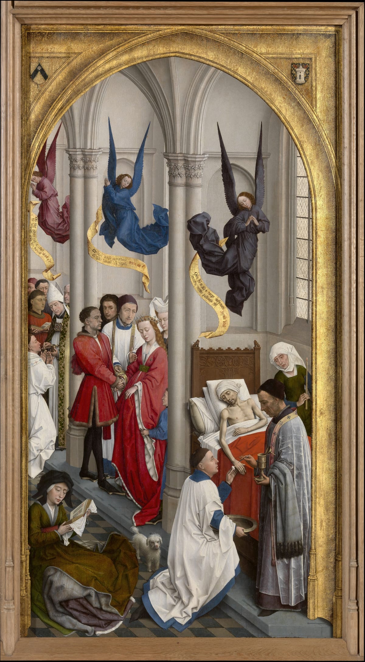 The Ordinatio, Marriage and Extreme Unction (1440-1445) Rogier van der Weyden (Flemish) - Public Domain Catholic Painting