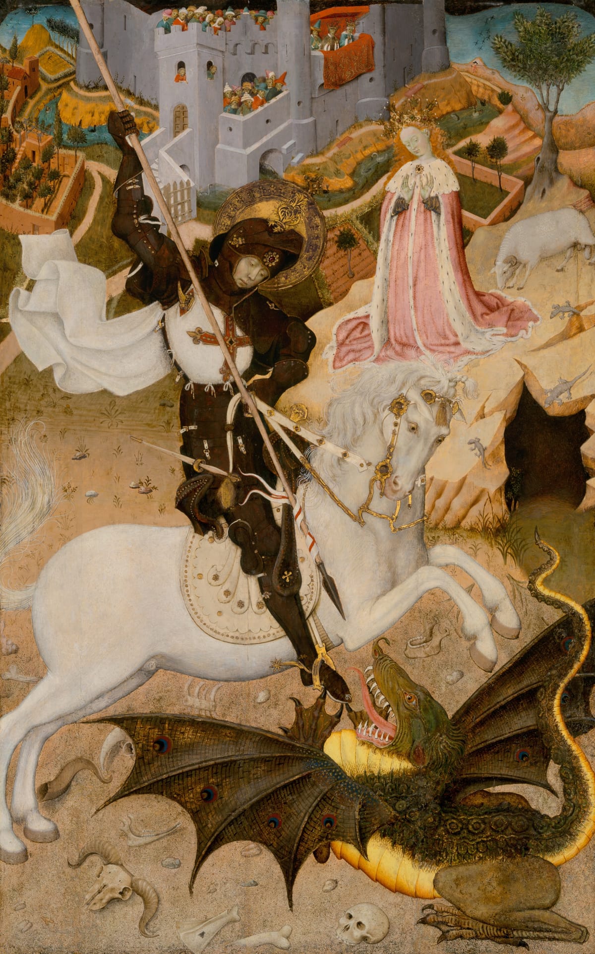 Saint George and the Dragon (1434–1435) by Bernat Martorell (Spanish) - Public Domain Catholic Painting