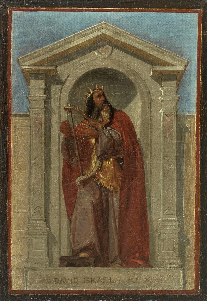 David, roi d’Israël (1840) by Nicolas Auguste Hesse - Public Domain Catholic Painting