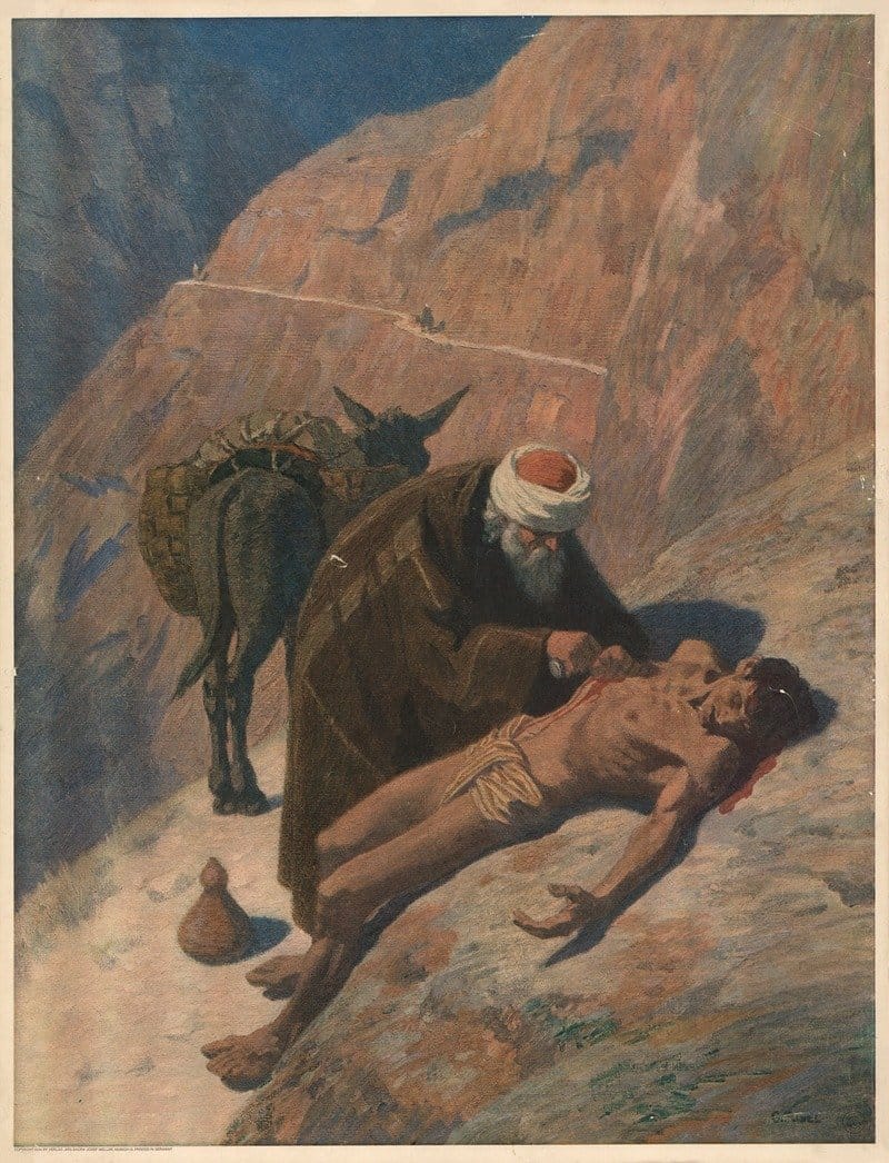 The Good Samaritan by Gebhard Fugel (1932) - Public Domain Catholic Painting