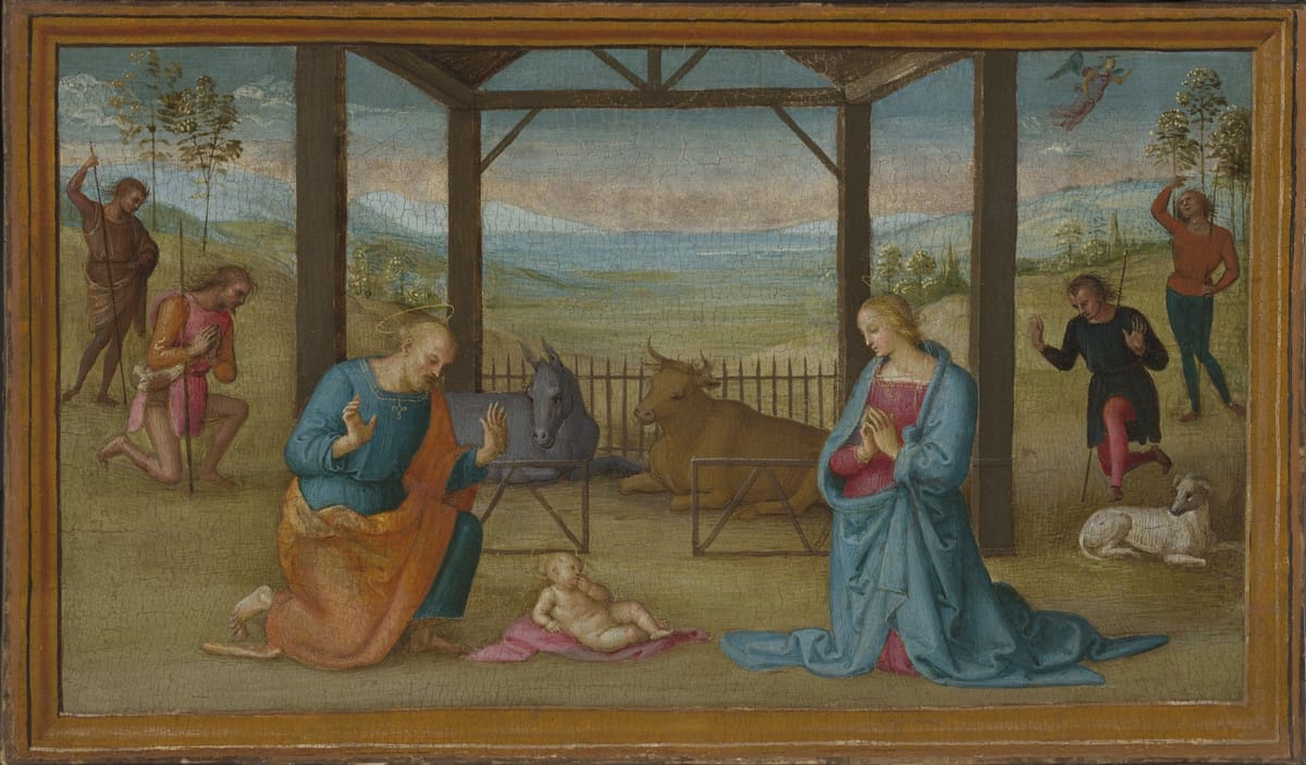The Nativity (1087) by Perugino - Public Domain Catholic Painting