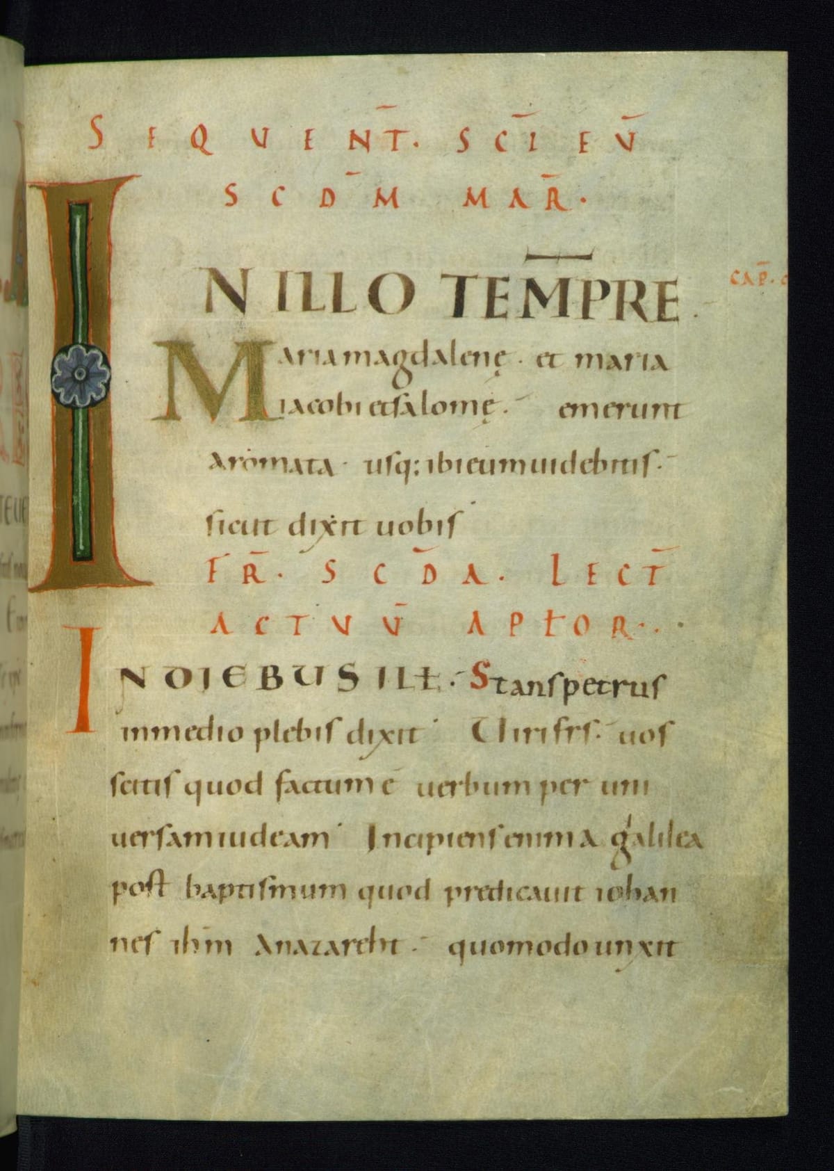 Initial I from Medieval German Lectionary (1000) - Public Domain Catholic Painting