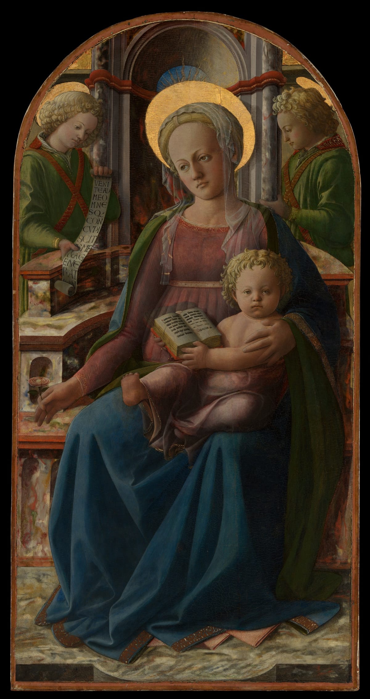 Madonna and Child Enthroned with Two Angels (ca. 1440) by Fra Filippo Lippi - Public Domain Catholic Painting