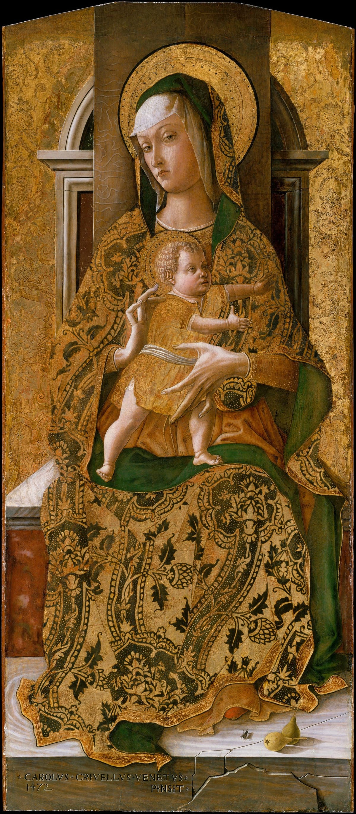 Madonna and Child Enthroned (1472) by Carlo Crivelli - Public Domain Catholic Painting