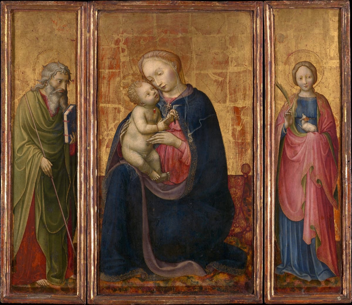 Madonna and Child with Saints Philip and Agnes (ca. 1425–30) by Donato de' Bardi - Public Domain Catholic Painting