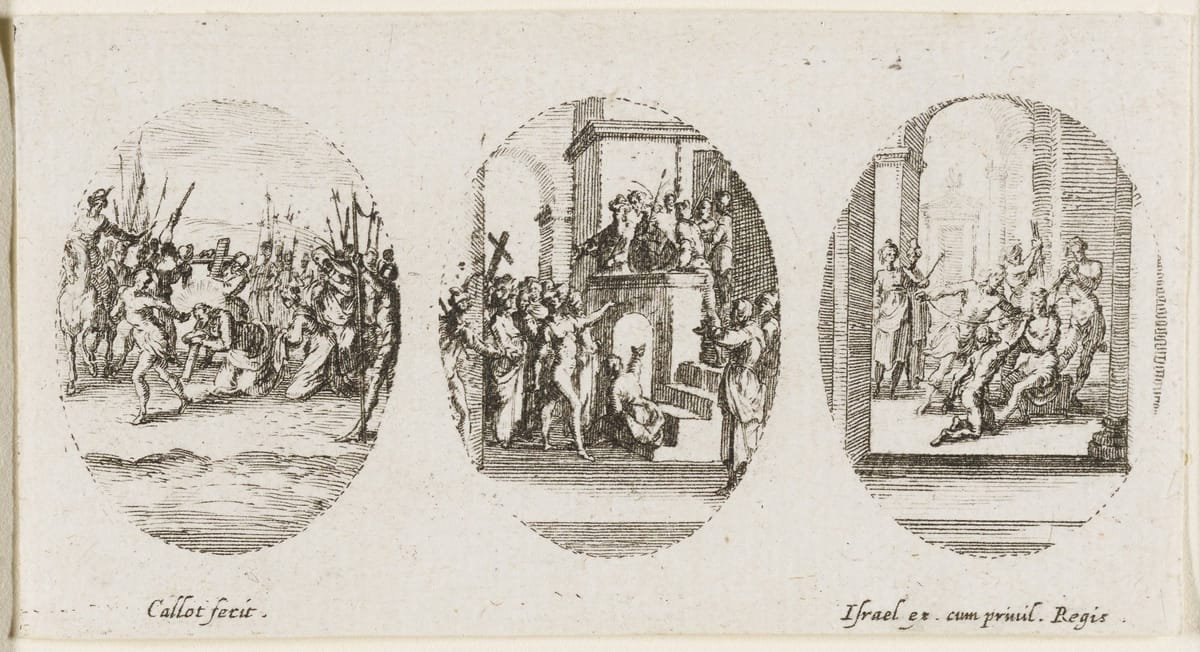 Six Ovals from the Mysteries of the Passion of Jesus Christ, and the Life of the Virgin (Jacques Callot) by Jacques Callot - Public Domain Catholic Painting