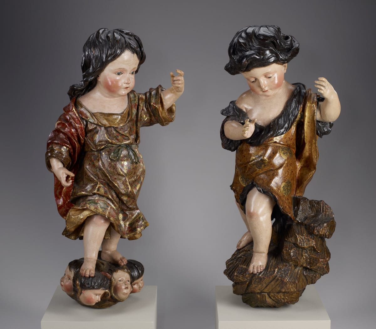 John the Baptist as a Child, one of a pair (1640) by Attributed to Felipe de Ribas - Public Domain Catholic Stock Photo