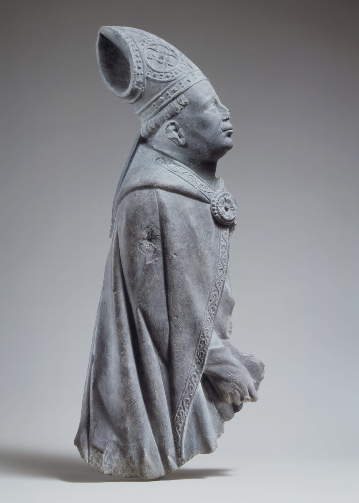 Relief of a Bishop (ca. 1400–1440) by South Netherlandish artist - Public Domain Catholic Stock Photo