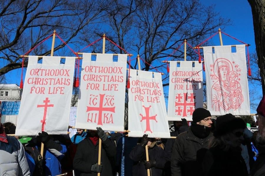 Orthodox Christian Pro-life Rally (2020) by unknown - Public Domain Orthodox Stock Photo