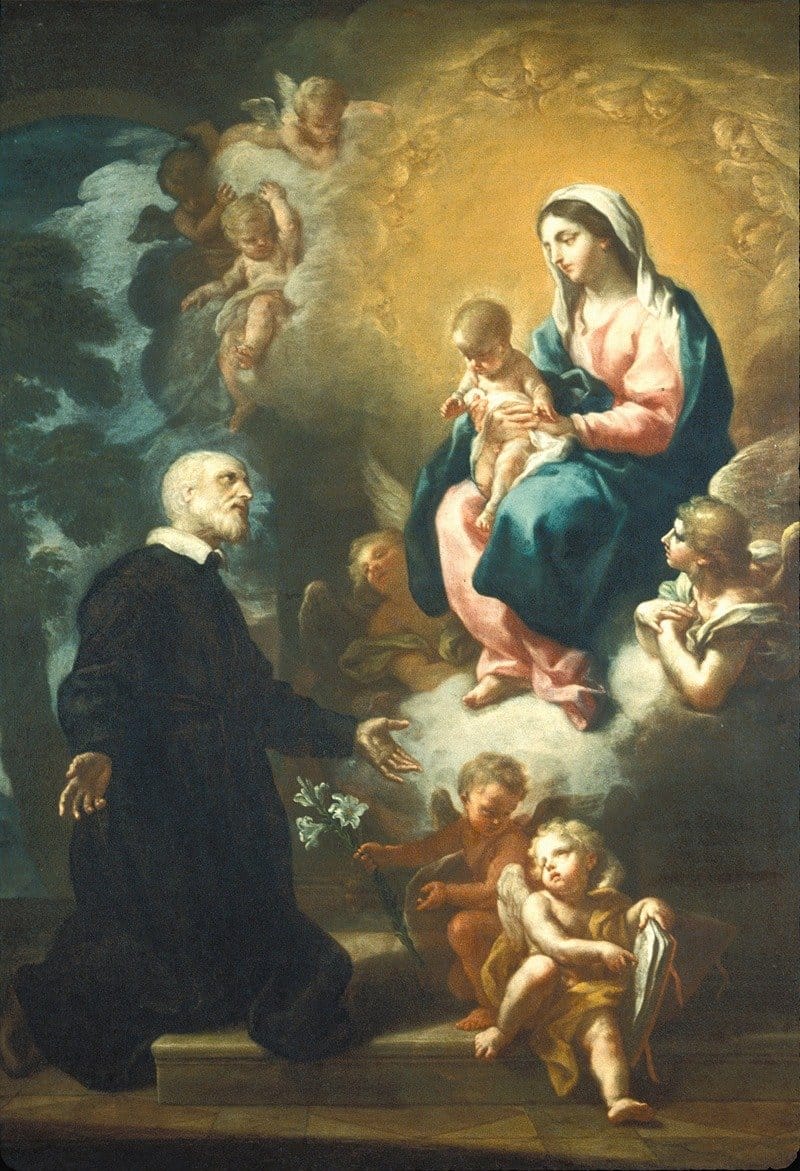 Apparition of the Virgin to Saint Philip Neri (18th century) by Etienne Parrocel - Public Domain Catholic Painting