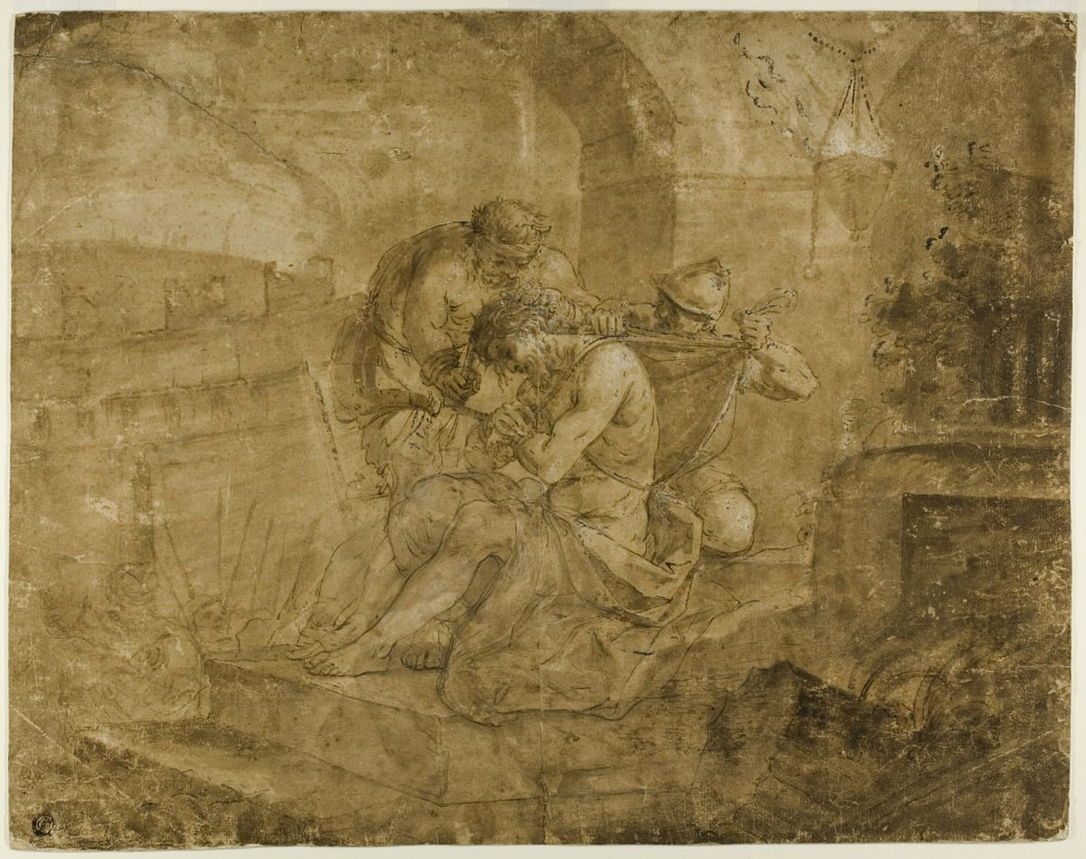 Christ Stripped of His Garments (1580-1654) by Lorenzo Garbieri - Public Domain Catholic Painting