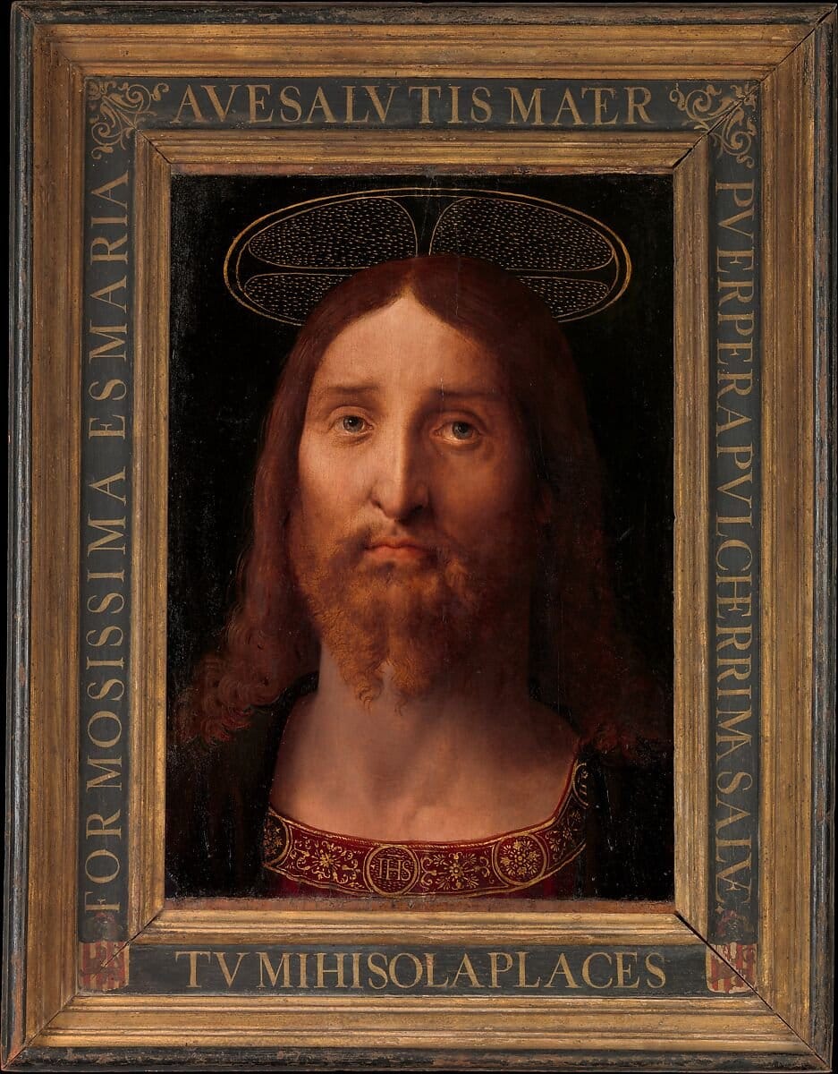 Head of Christ (1506) by Fernando Yáñez de la Almedina - Public Domain Catholic Painting