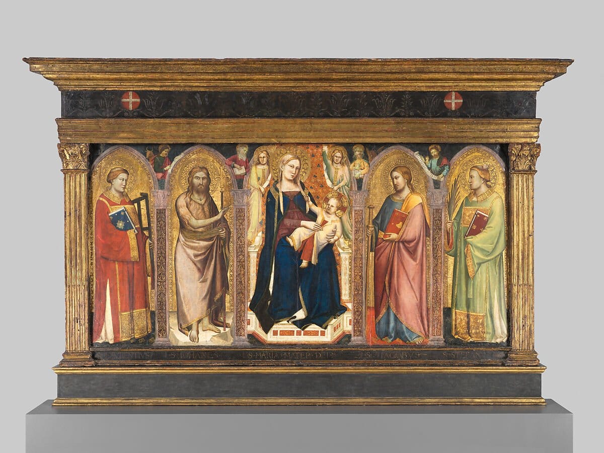 Madonna and Child Enthroned with Saints (1340) by Taddeo Gaddi - Public Domain Catholic Painting