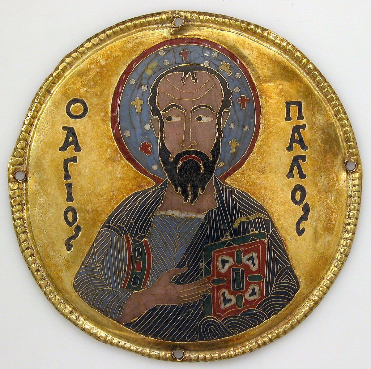 Medallion with Saint Paul from an Icon Frame (1100) - Public Domain Orthodox Stock Photo