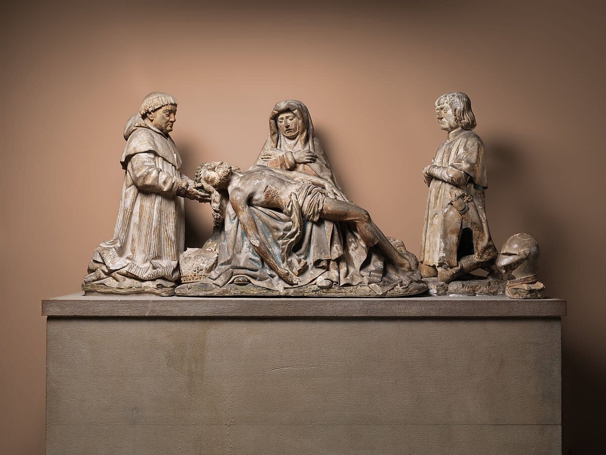 Pietà with Donors (1515) - Public Domain Catholic Stock Photo