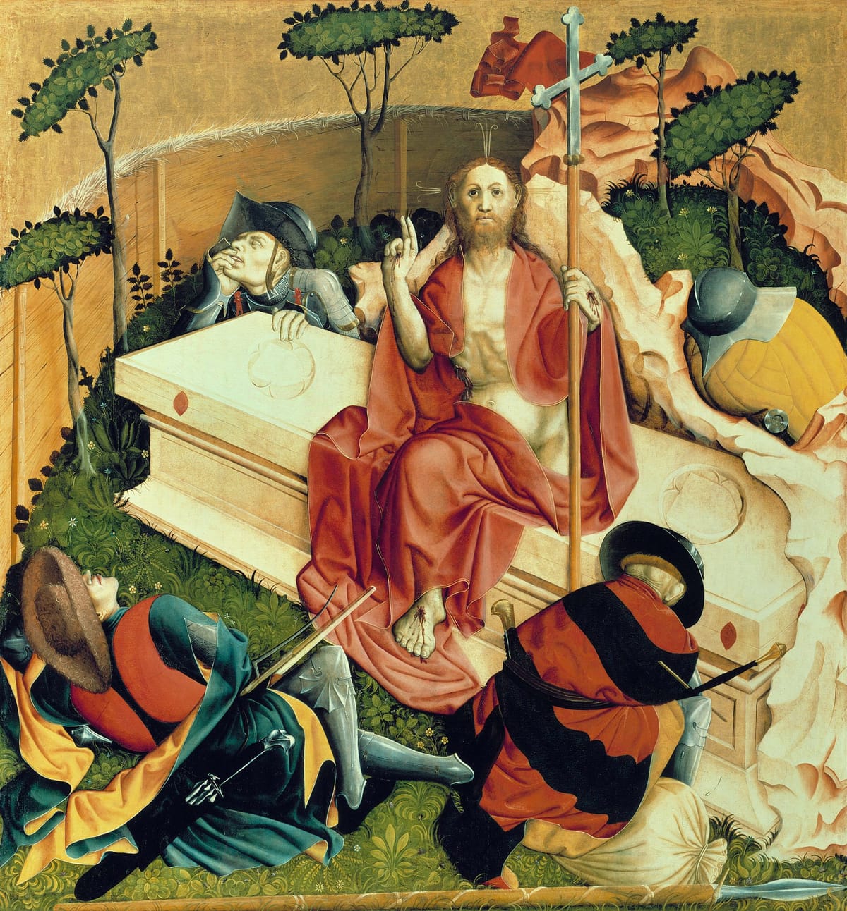 Resurrection of Jesus (1437) by Hans Multscher - Public Domain Catholic Painting