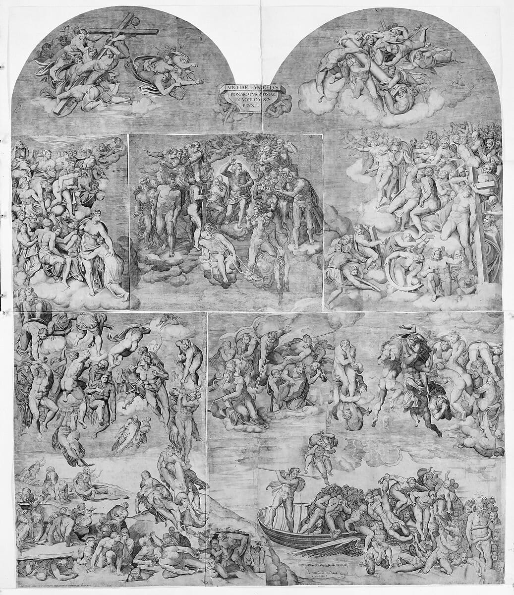Resurrection of the Dead (lower left section of the Last Judgment) (1548) by Niccolò della Casa - Public Domain Catholic Painting