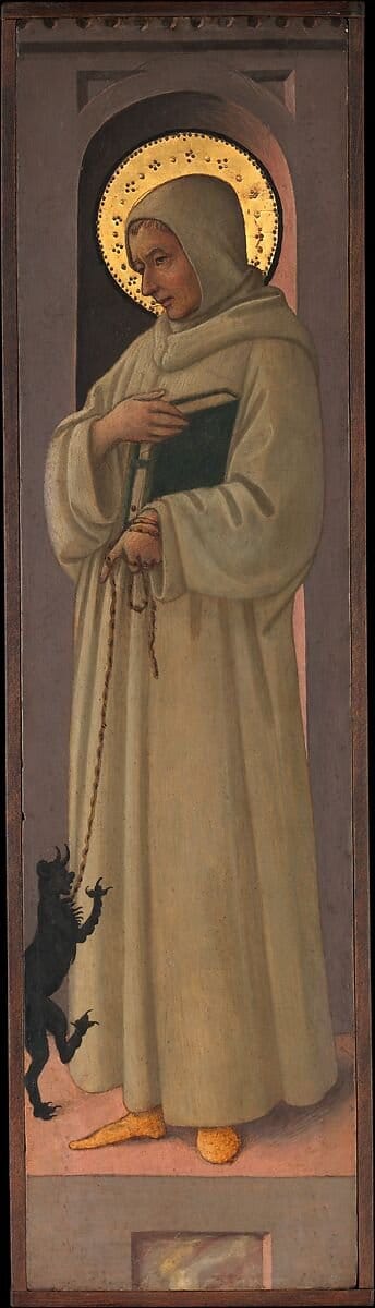 Saint Bernard of Clairvaux (1447-1469) by Workshop of Fra Filippo Lippi - Public Domain Catholic Painting