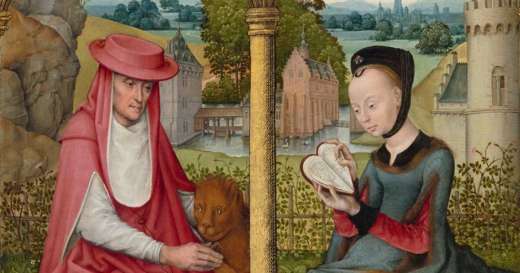 Saint Jerome and Saint Catherine of Alexandria (1480-1490) - Public Domain Catholic Painting