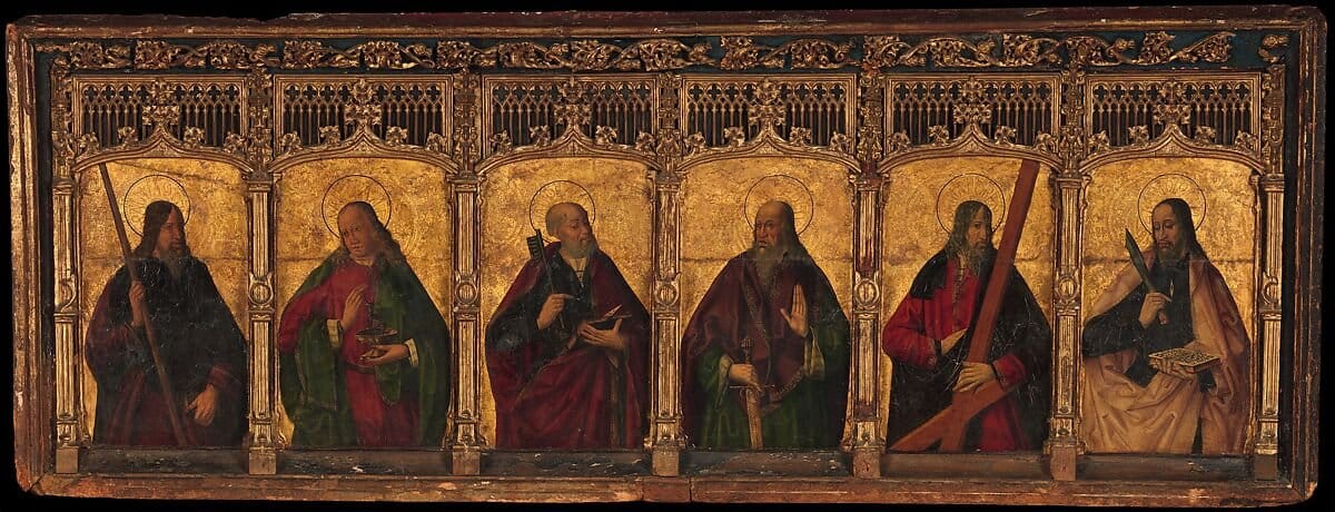 Six Apostles (No date) by Spanish (Ona) Painter - Public Domain Catholic Painting