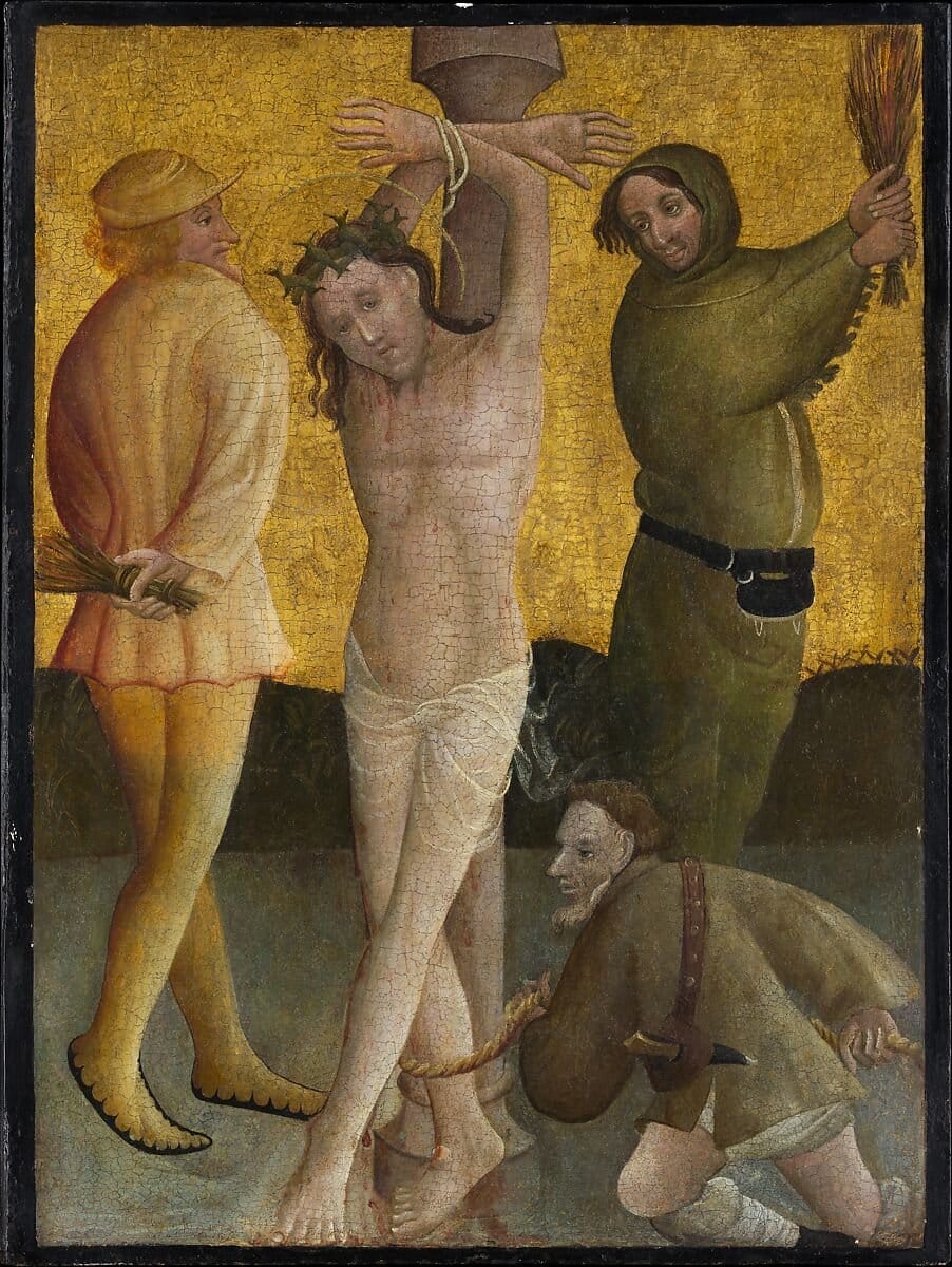 The Flagellation (1400) by Master of the Berswordt Altar - Public Domain Catholic Painting