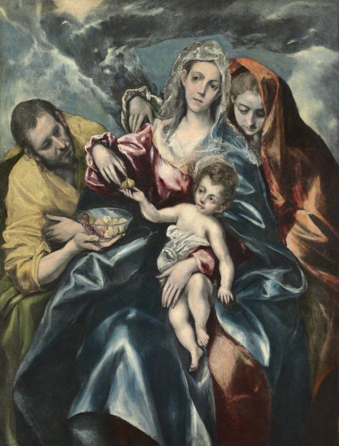 The Holy Family with Mary Magdalen (1590–95) by El Greco - Public Domain Catholic Painting