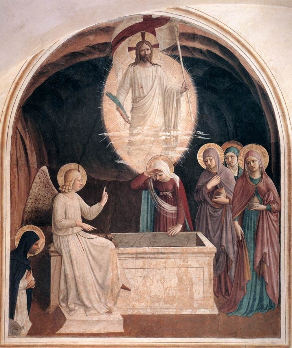 The Three Marys at the Tomb (1439-1443) by Fra Angelico - Public Domain Catholic Painting