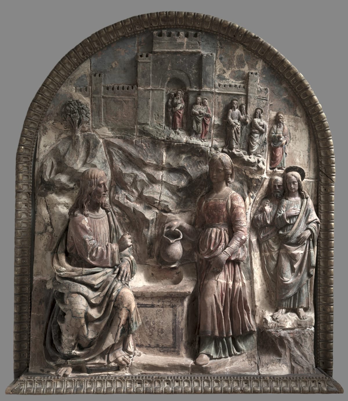 Christ and the Samaritan Woman at the Well (1515) by Giovanni della Robbia - Public Domain Catholic Stock Photo