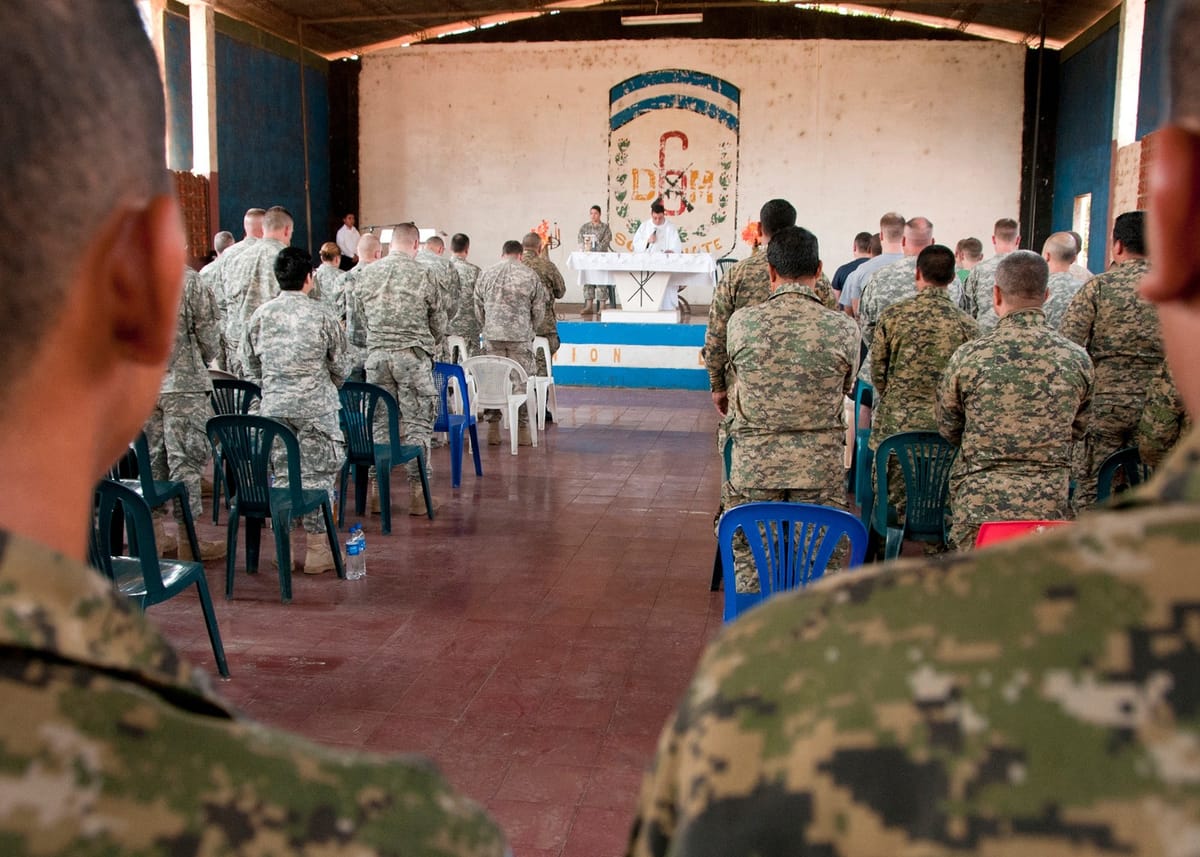 Easter Mass at Military District Six in El Salvador (2013) by Tech. Sgt. Mark Wyatt, USAF - Public Domain Catholic Stock Photo