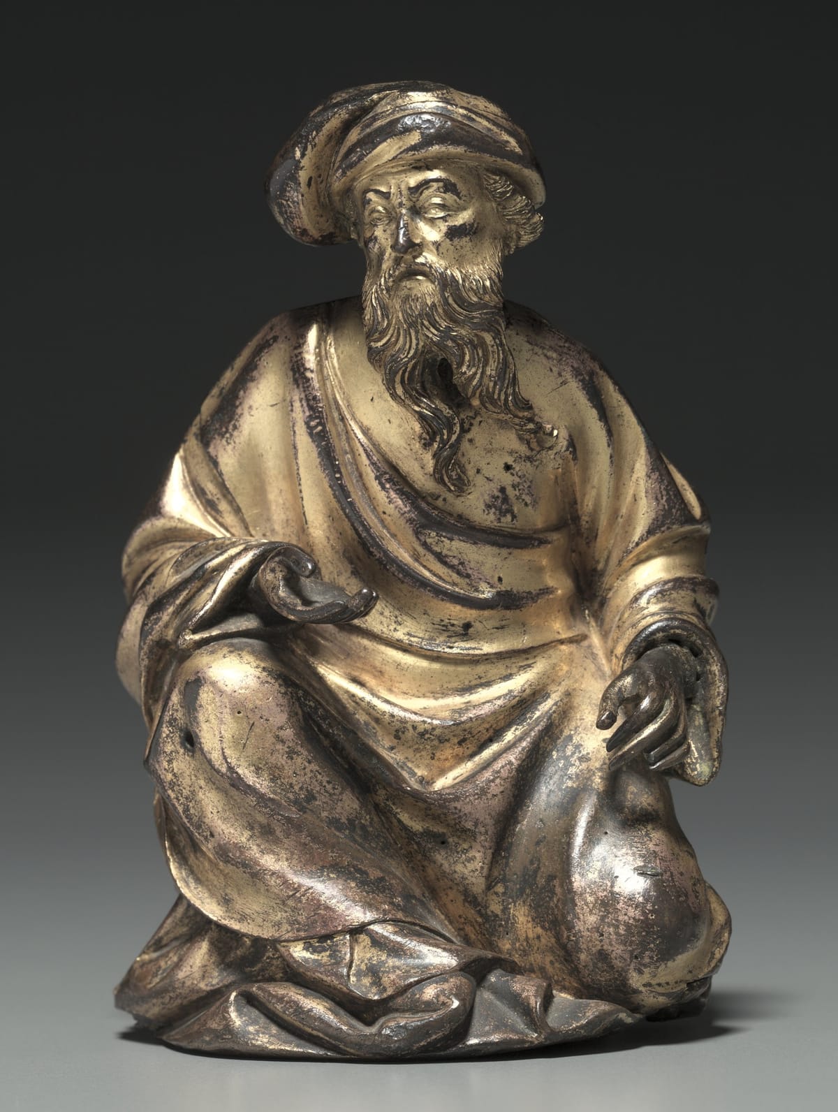 Kneeling Prophet from the Reliquary Chasse of Saint-Germain-des-Prés (1409) by Jean de Clichy - Public Domain Catholic Stock Photo