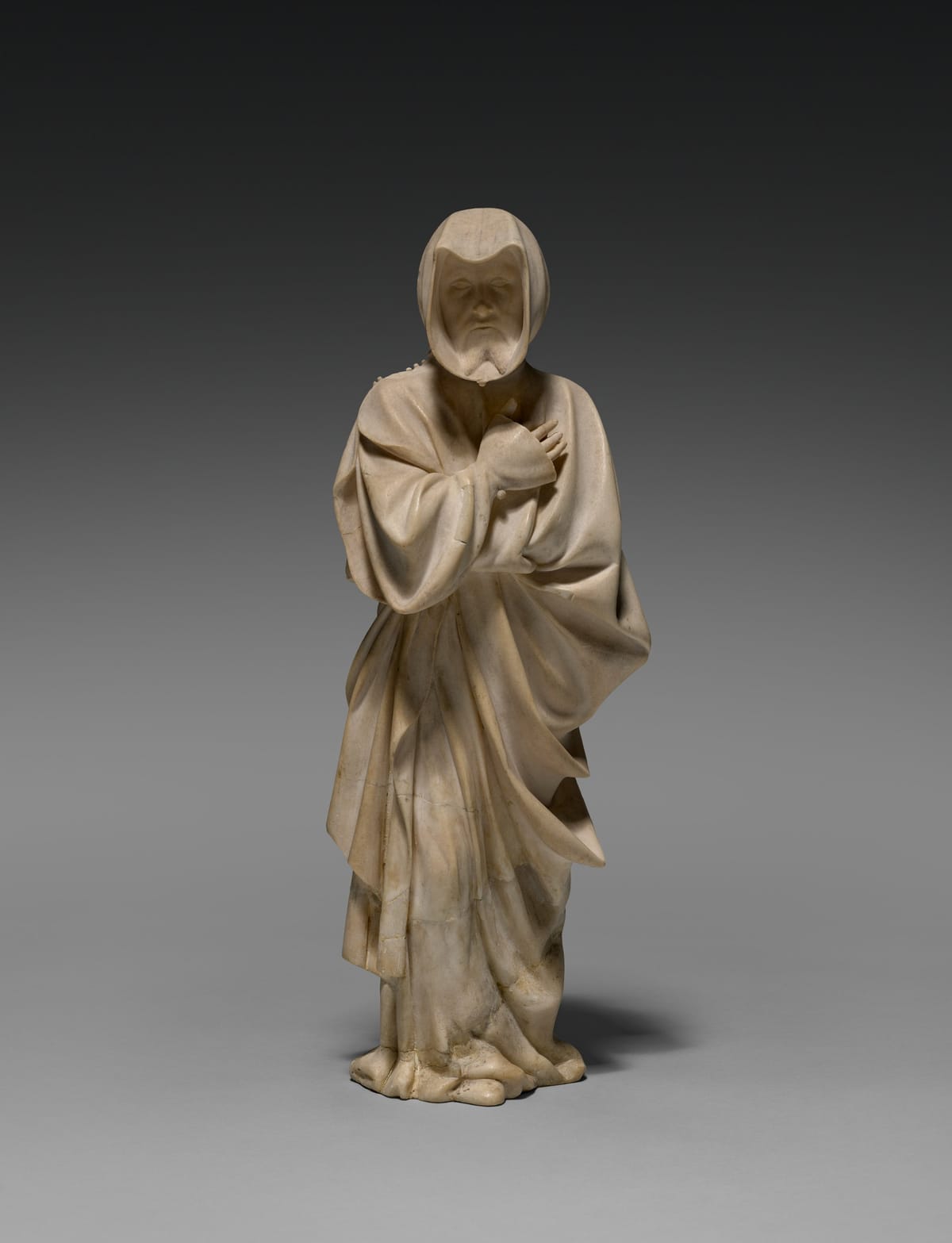 Mourner from the Tomb of Philip the Bold, Duke of Burgundy (1405) by Claus de Werve - Public Domain Catholic Stock Photo