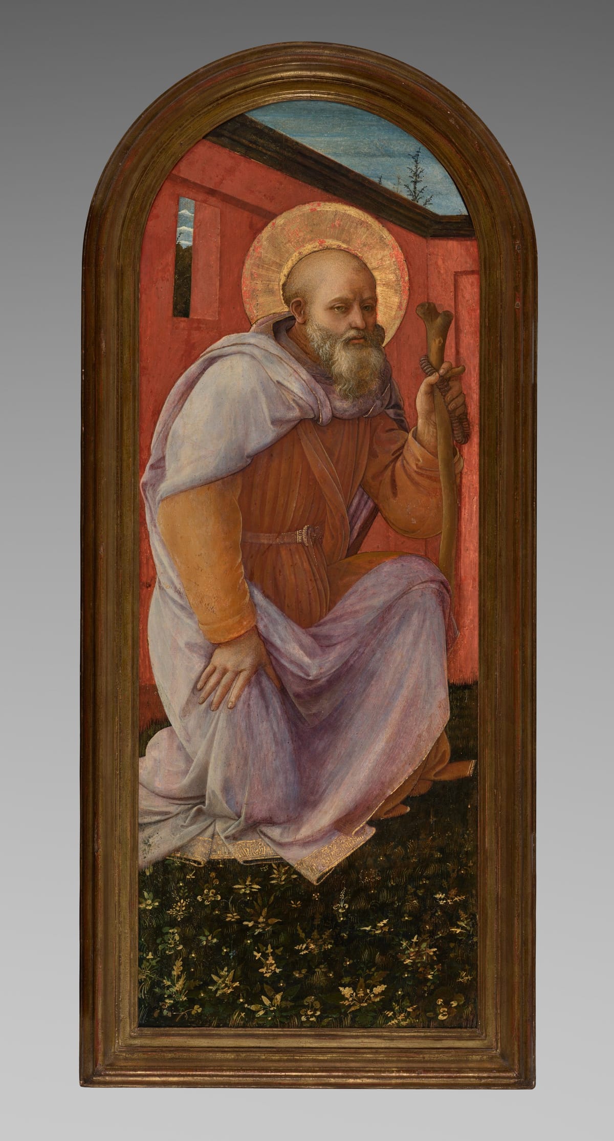 Panel from a Triptych: St. Anthony Abbot (1458) by Fra Filippo Lippi - Public Domain Catholic Painting