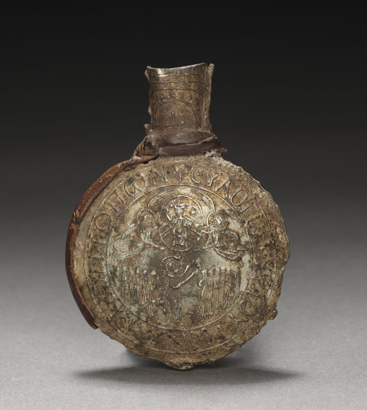 Pilgrim's Ampulla with the Ascension (600) - Public Domain Orthodox Stock Photo