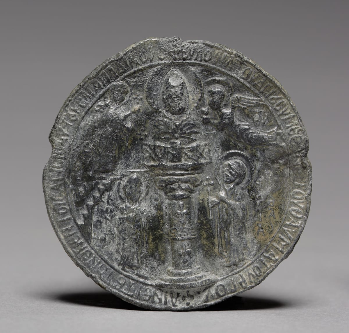 Pilgrim's Medallion with Saint Symeon the Younger (1100) - Public Domain Orthodox Stock Photo