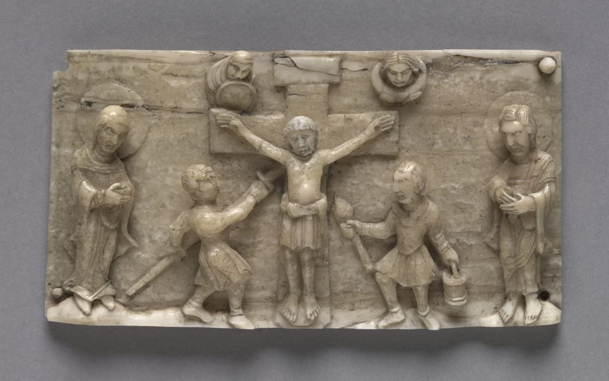 Plaque from a Portable Altar Showing the Crucifixion (1075) - Public Domain Catholic Stock Photo