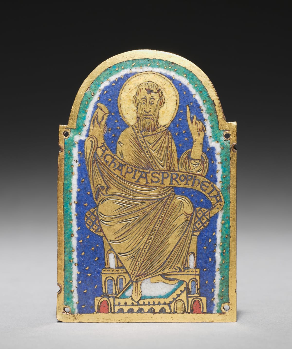 Plaque with Seated Prophet from a Reliquary Shrine: Achapias (Obadiah) (1170-1180) - Public Domain Catholic Stock Photo