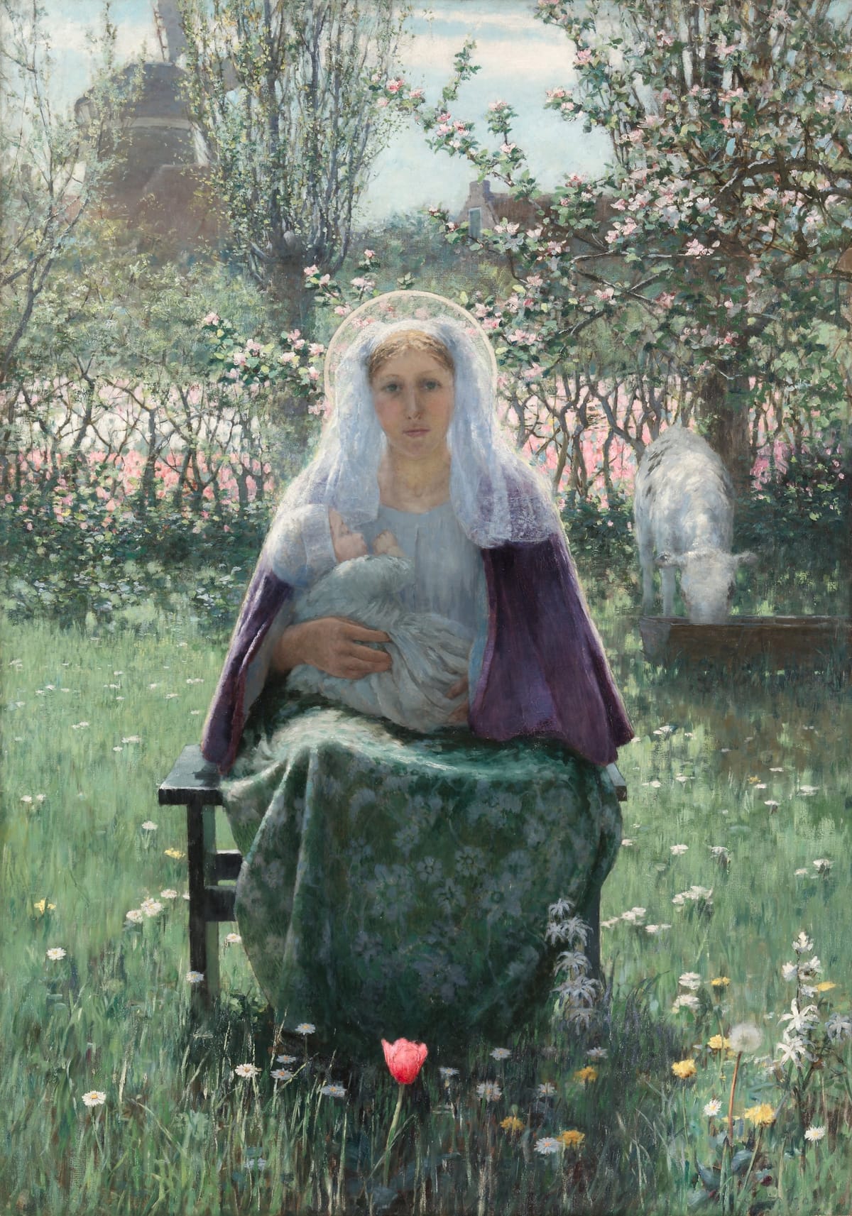 The Blessed Mother (1892) by George Hitchcock - Public Domain Catholic Painting