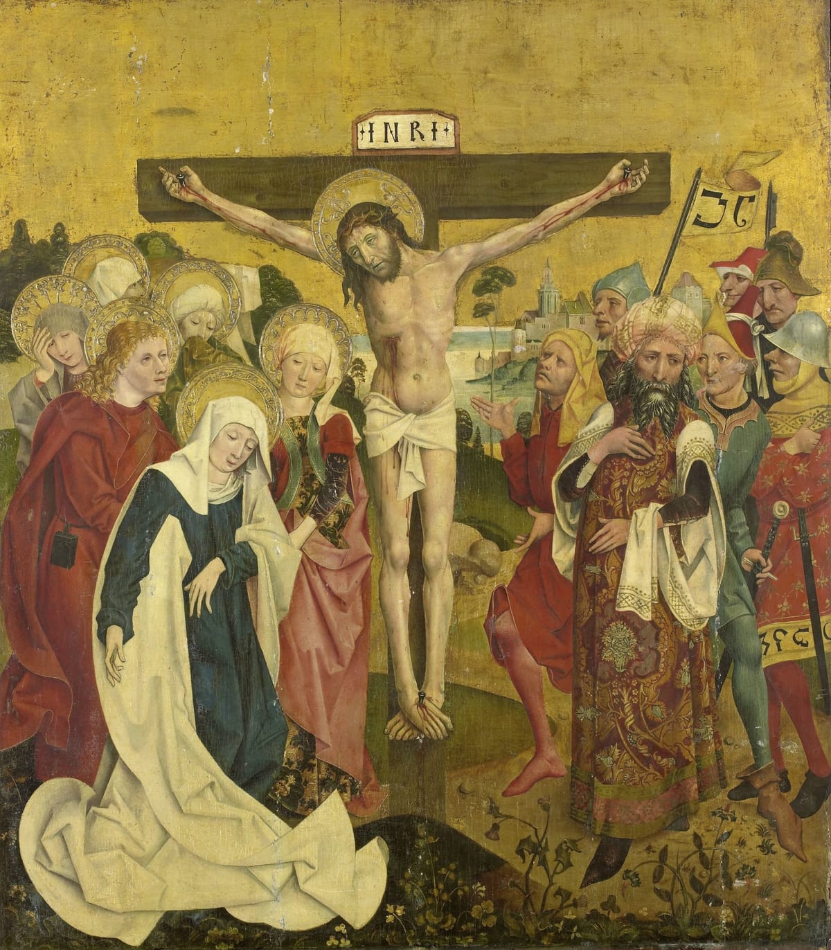 The Crucifixion (1488) by Sigmund Gleismuller (attributed) - Public Domain Catholic Painting