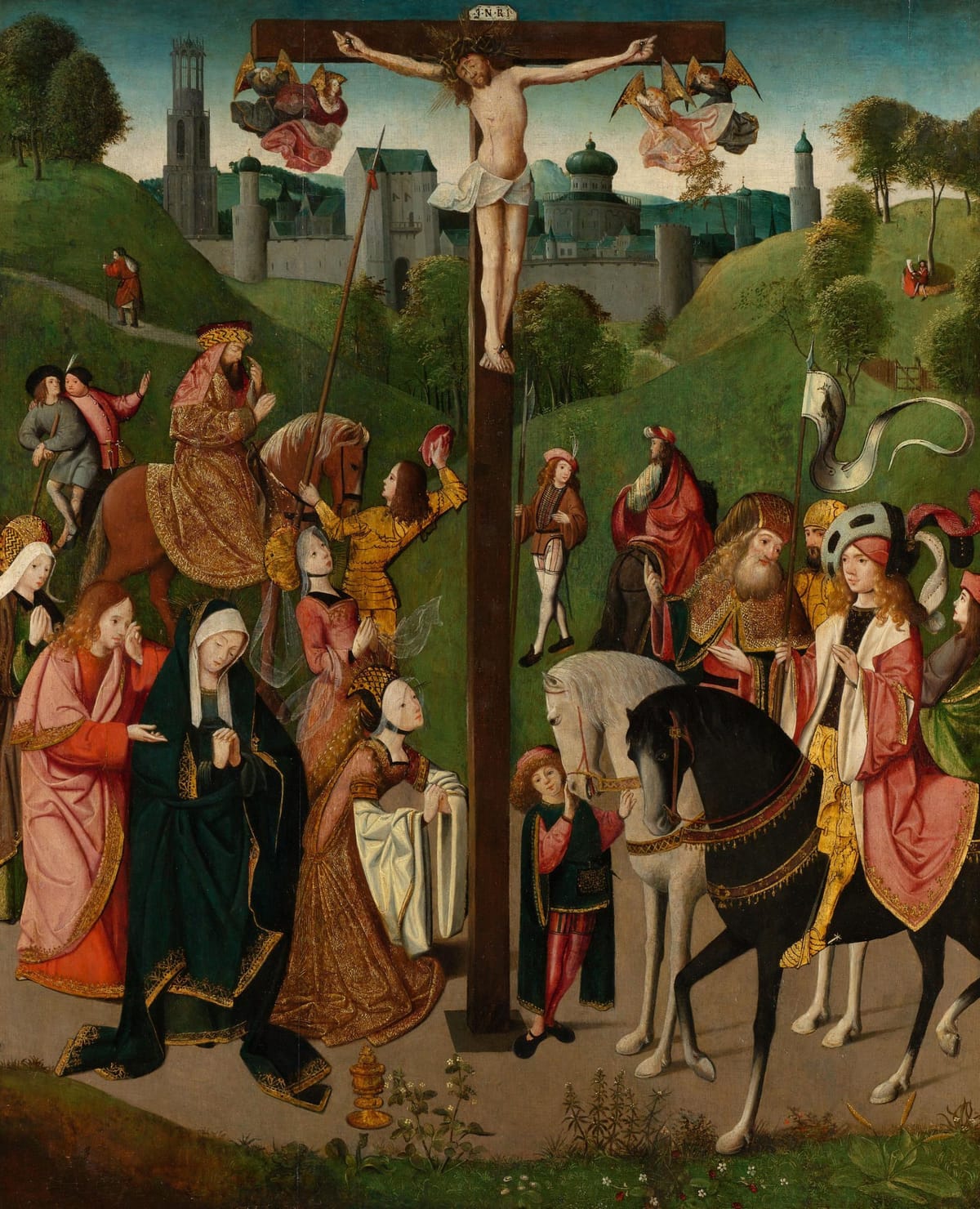 The Crucifixion (1505) by a follower of the Master of the Figdor Deposition - Public Domain Catholic Painting