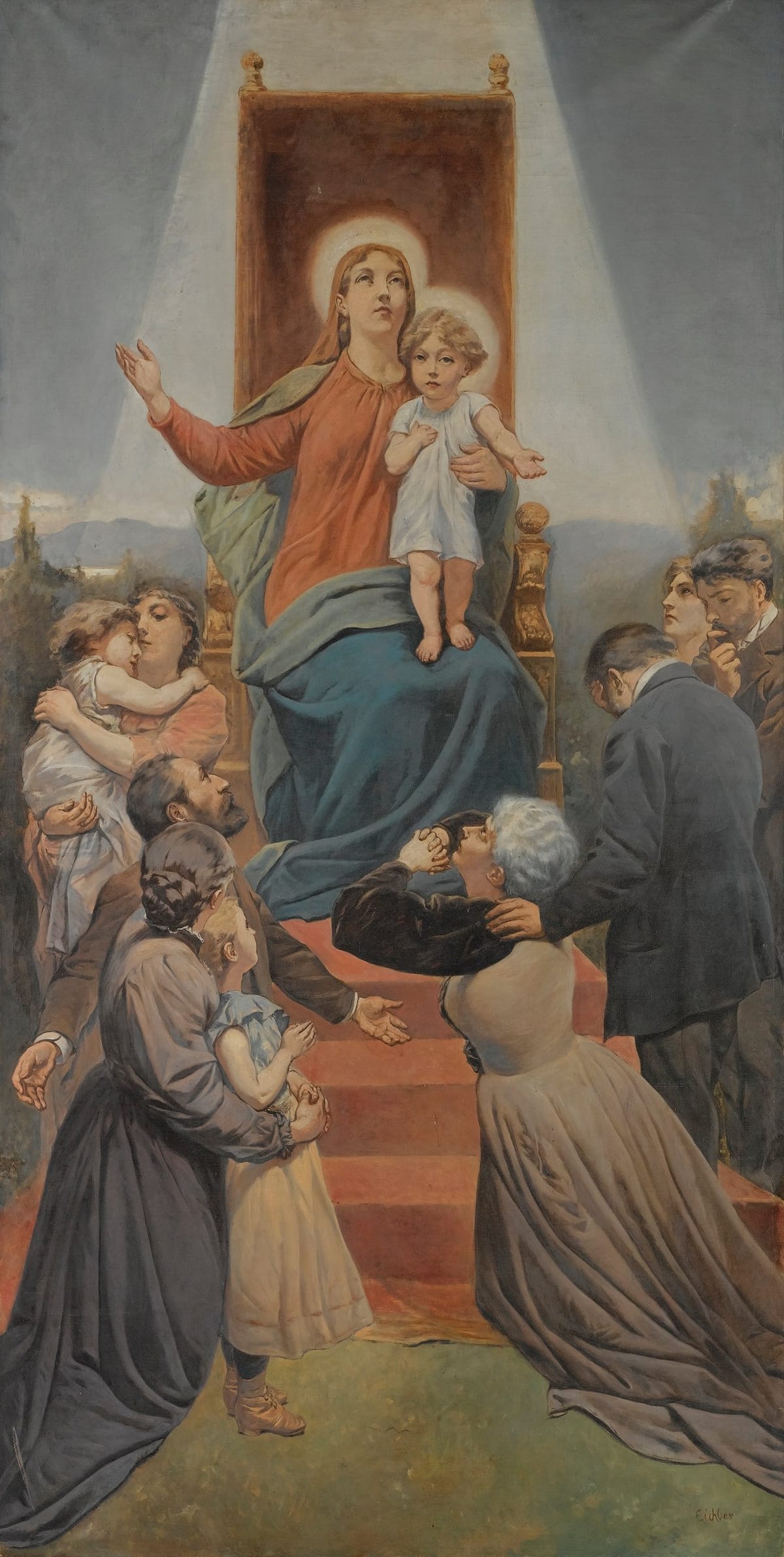 The Madonna of the Needy (19th century) by Hermann Eichler - Public Domain Catholic Painting