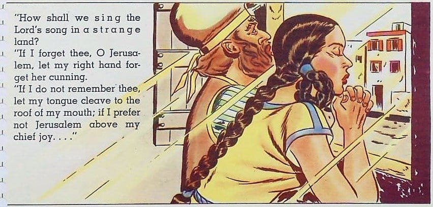 Young Esther Remembers Jerusalem (1947) - Public Domain Catholic Comic Art