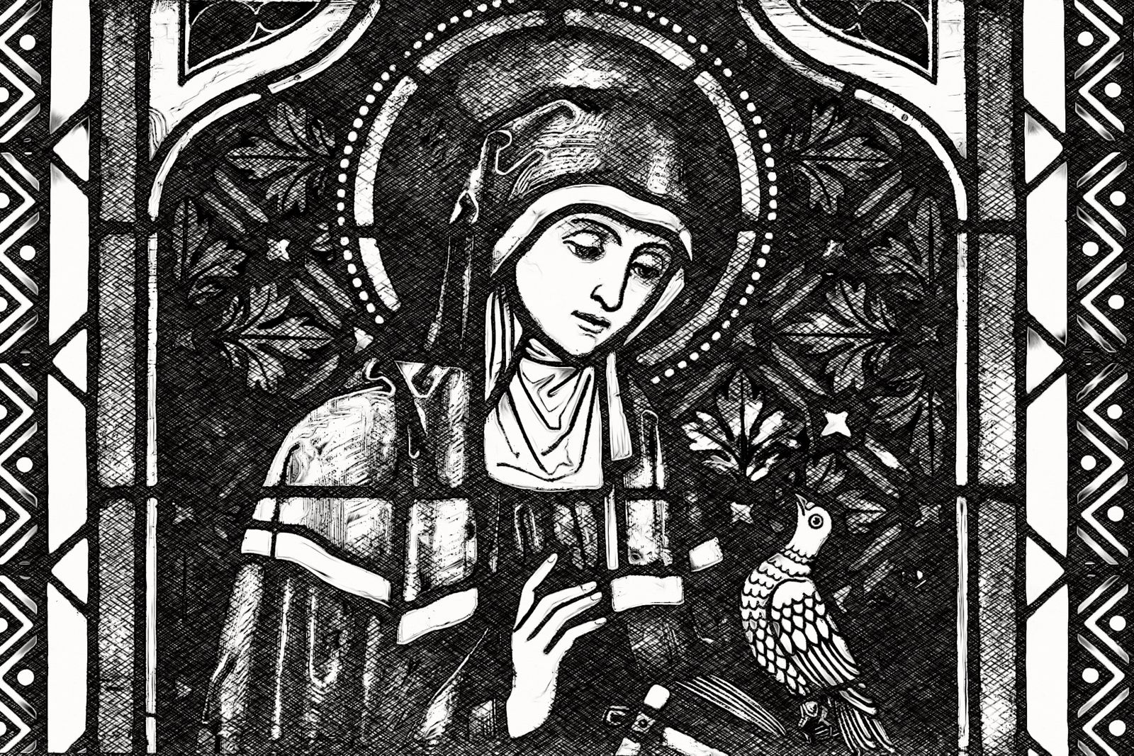 Saint Scholastica - Catholic Coloring Page