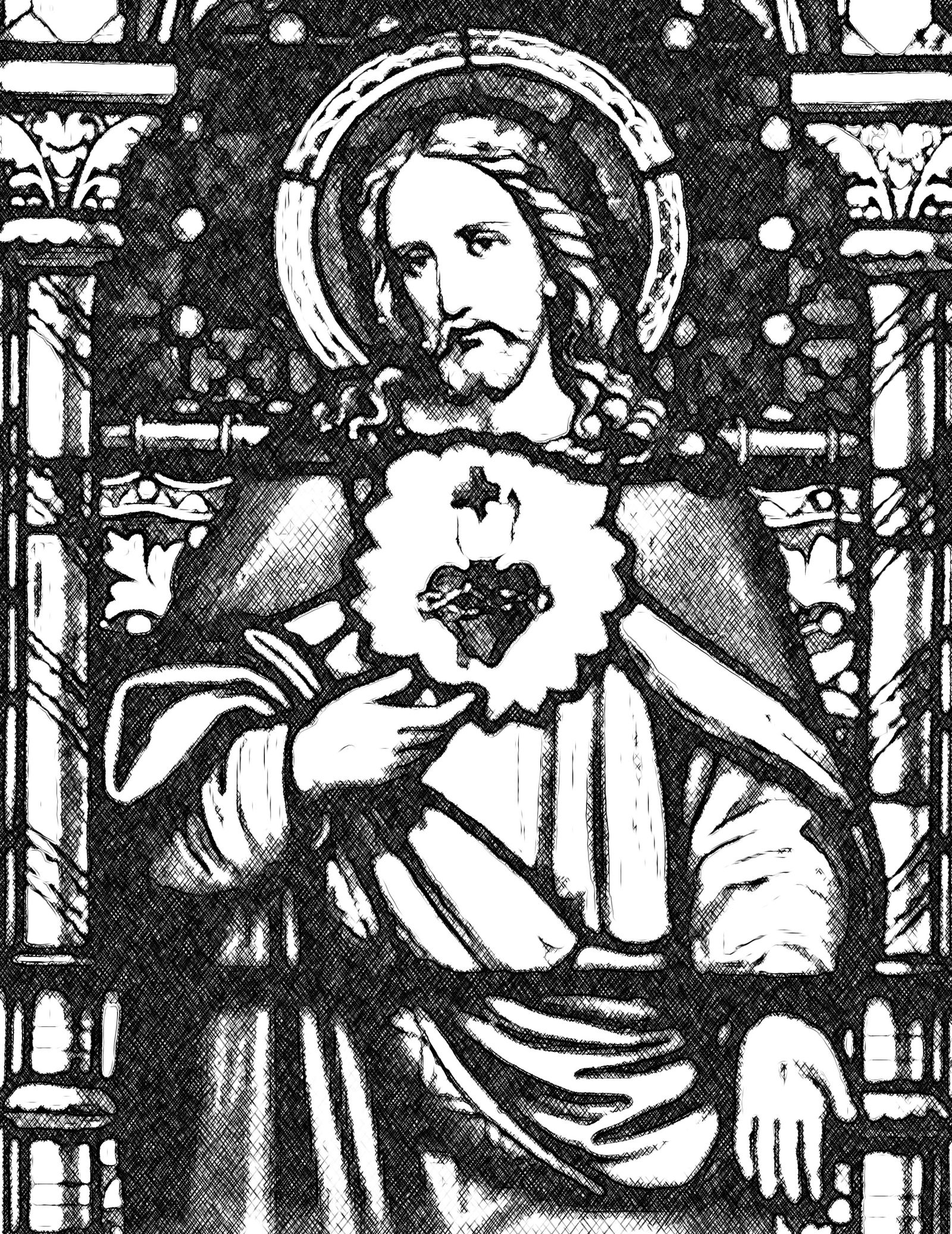 Sacred Heart - Catholic Coloring Page