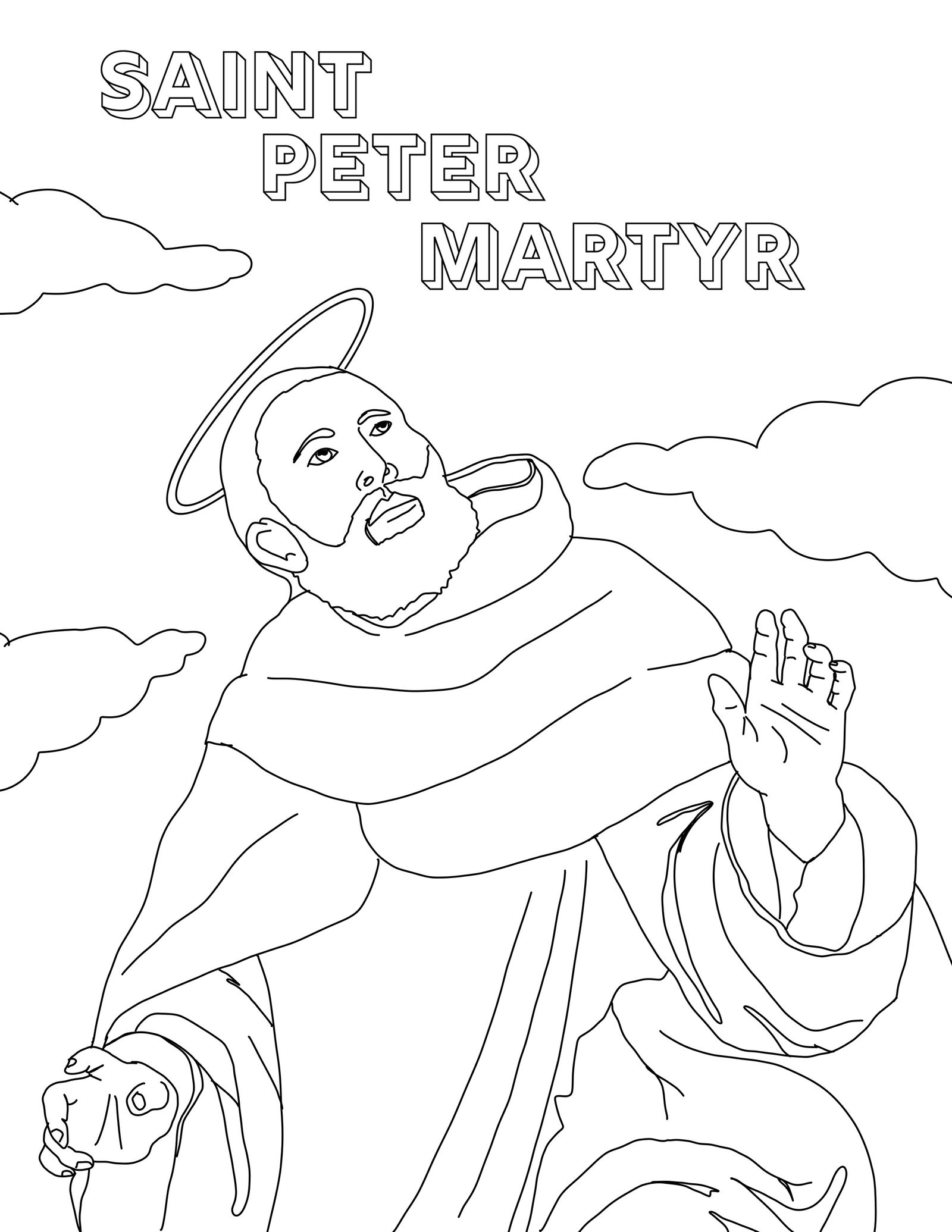 Saint Peter Martyr - Catholic Coloring Page