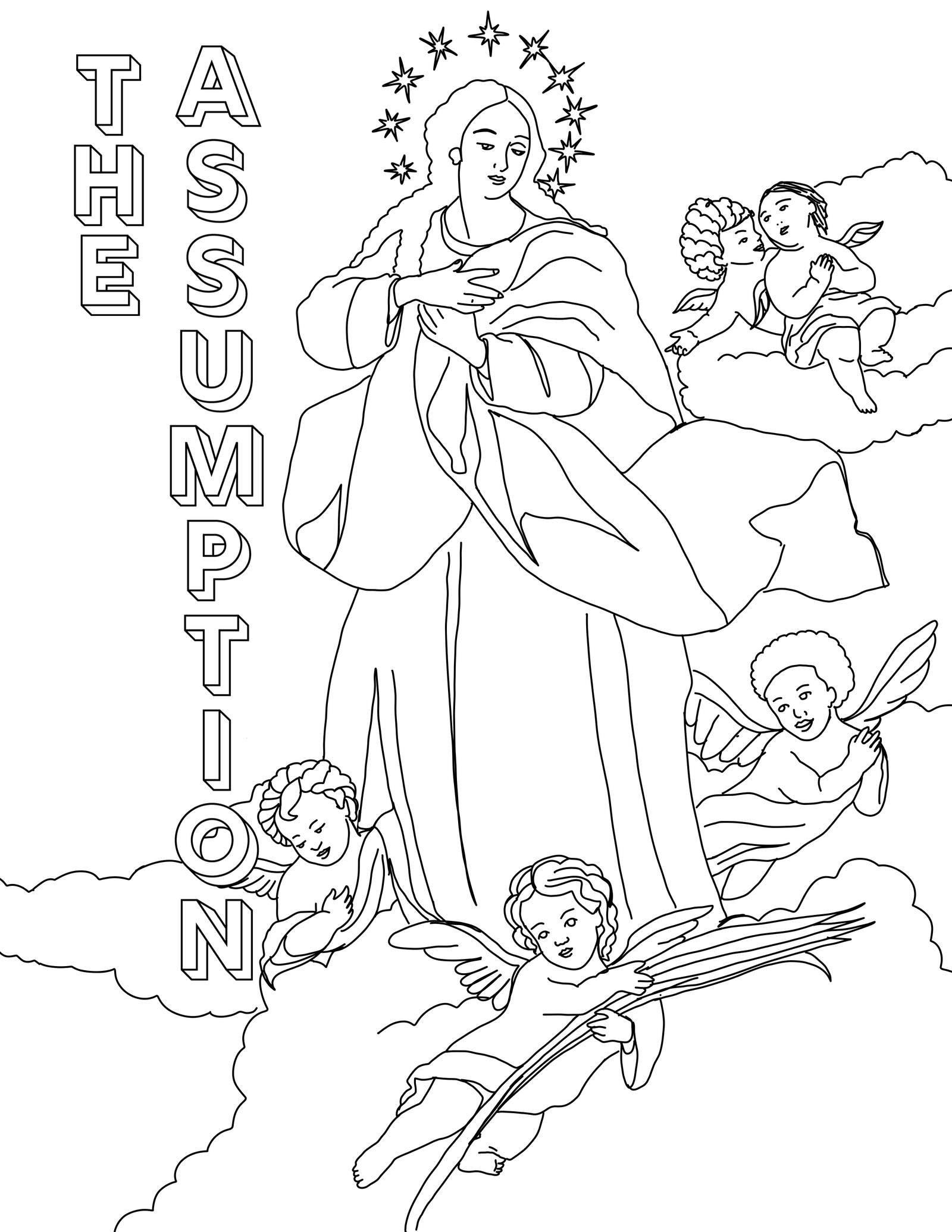 The Assumption - Catholic Coloring Page