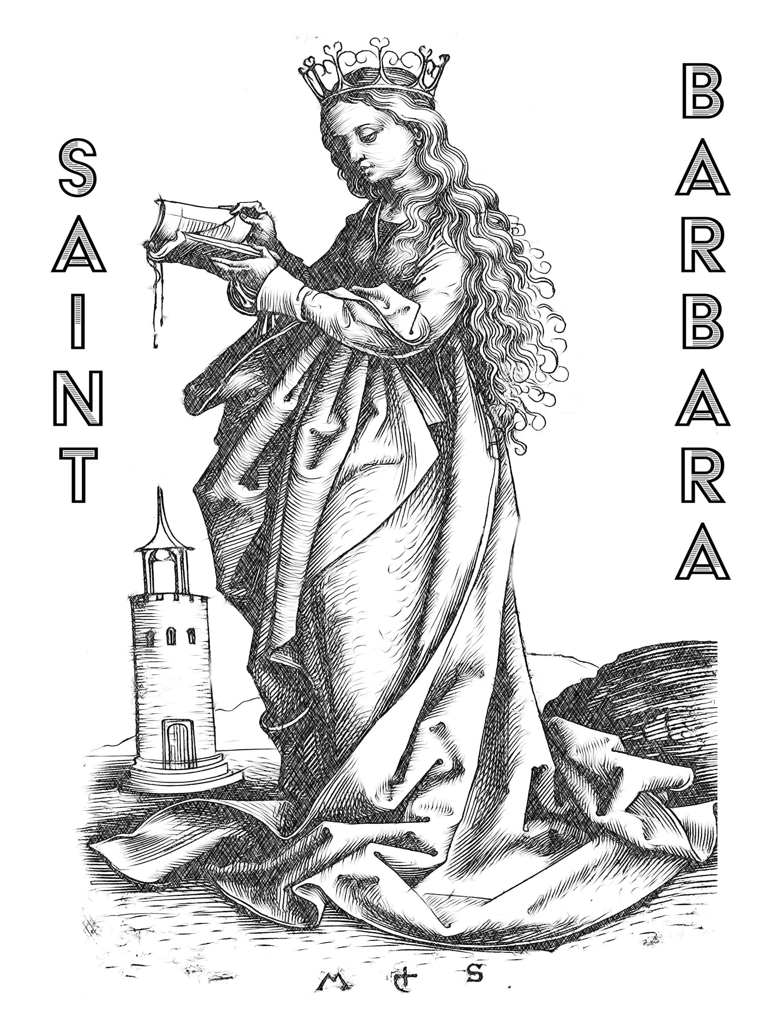 Saint Barbara - Catholic Coloring Page
