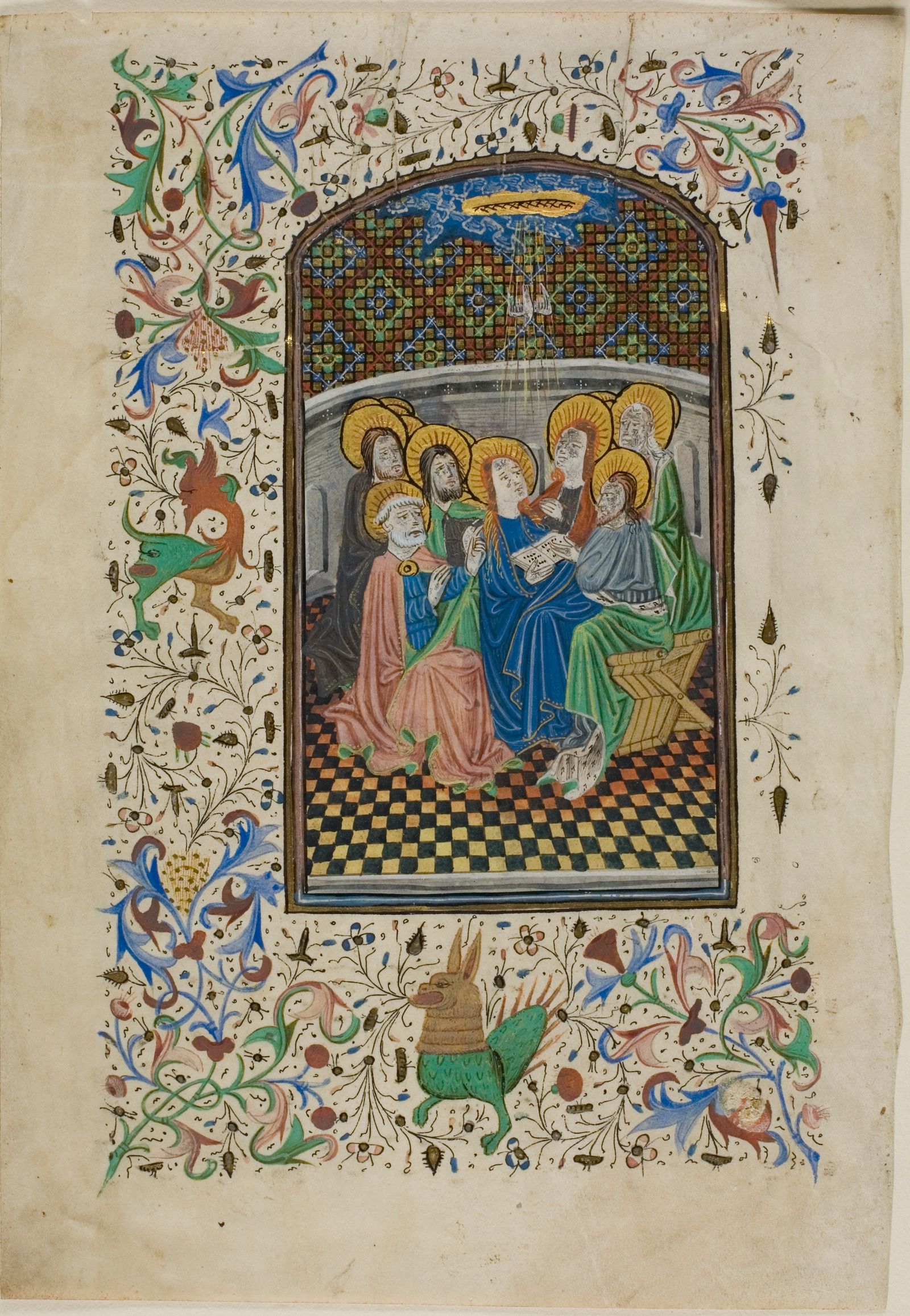 The Pentecost, from a Book of Hours (1430, French) - Public Domain ...